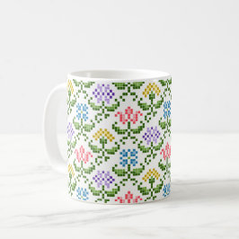 Floral "Needlepoint" koffie Mok
