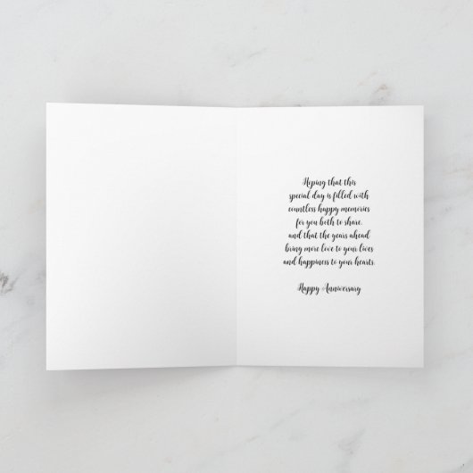 Floral neef en zijn vrouw Jubileum Kaart (Binnen)