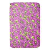 Floral Neon Pink and Yellow Daisies Pattern Badmat (Voorkant Verticaal)