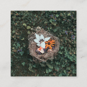 Floral Nest Vierkante Visitekaartje