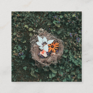Floral Nest Vierkante Visitekaartje