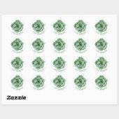 Floral net getrouwd groen vetplanten cactus bruilo ronde sticker (Vel)