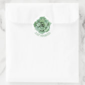 Floral net getrouwd groen vetplanten cactus bruilo ronde sticker (Tas)