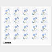 Floral net getrouwd madeliefje bloemen blauwe brui vierkante sticker (Vel)