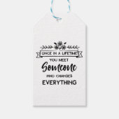 Floral net getrouwd marine bruiloft bloemen cadeaulabel (Voorkant)
