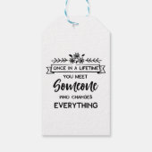 Floral net getrouwd marine bruiloft bloemen cadeaulabel (Achterkant)