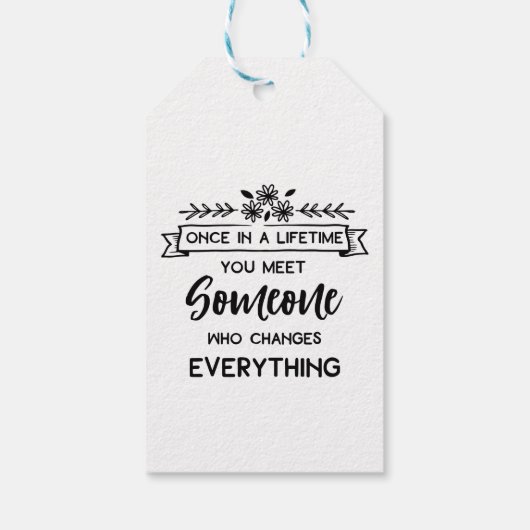 Floral net getrouwd marine bruiloft bloemen cadeaulabel (Achterkant)