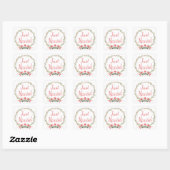 Floral net getrouwd Roos roze rood bloemenbruiloft Vierkante Sticker (Vel)