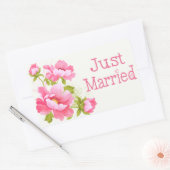 Floral net getrouwd roze pioenen bloem Stickers (Envelop)