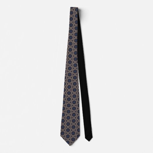 Floral Network Blue and tan Neck Tie Stropdas (Voorkant)
