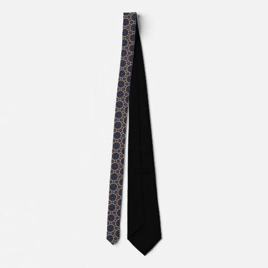 Floral Network Blue and tan Neck Tie Stropdas (Achterkant)