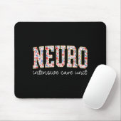 Floral Neuro Icu Nurse Brain Neuroscience Icu Nurs Muismat (Met muis)
