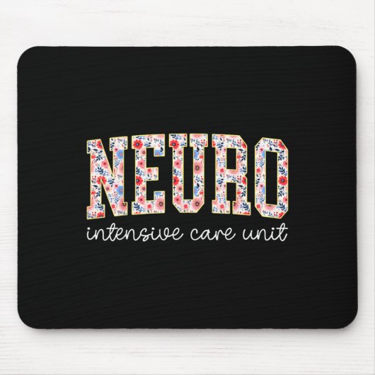 Floral Neuro Icu Nurse Brain Neuroscience Icu Nurs Muismat (Voorkant)