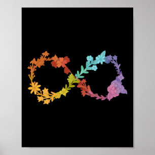Floral Neurodiversity Infinity Symbol Autisme Poster