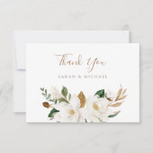 Floral Neutral Beige Elegant bedankje Bedankkaart (Voorkant)