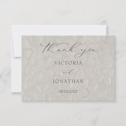 Floral Neutral Wedding Bedankkaart (Voorkant)