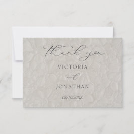 Floral Neutral Wedding Bedankkaart