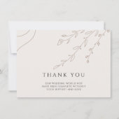 Floral Neutral Wedding Hartelijk dank Kaart (Voorkant)
