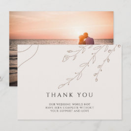 Floral Neutral Wedding Hartelijk dank Kaart