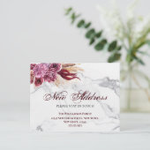 Floral New Address Moving Announge Briefkaart (Staand voorkant)