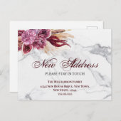 Floral New Address Moving Announge Briefkaart (Voorkant / Achterkant)