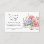 Floral New Chapter Book Baby Shower Diaper Raffle Informatiekaartje (Voorkant)