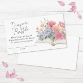 Floral New Chapter Book Baby Shower Diaper Raffle Informatiekaartje