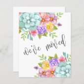 Floral New Home Address Moving Announcement (Voorkant / Achterkant)