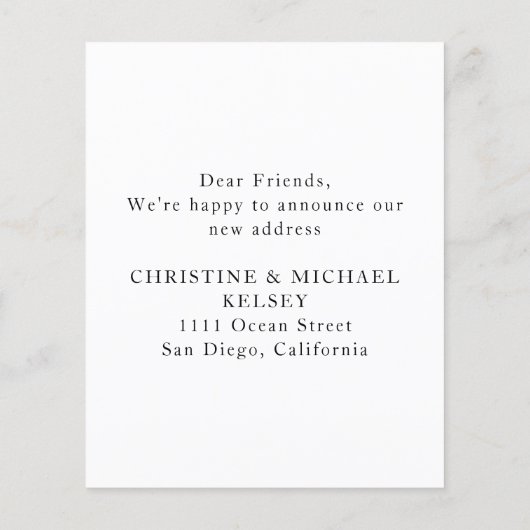 Floral New Home Address Moving Announcement (Achterkant)