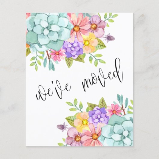 Floral New Home Address Moving Announcement (Voorkant)