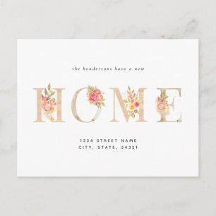 Floral New Home Moving Announge Briefkaart