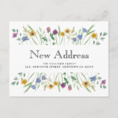 Floral Nieuw Adres Verhuizen Aankondigingskaart (Voorkant)