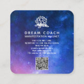 *~* Floral Night QR Celestial Galaxy Sky Lotus Vierkante Visitekaartje (Achterkant)