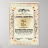 Floral nikkah certificaat poster (Voorkant)