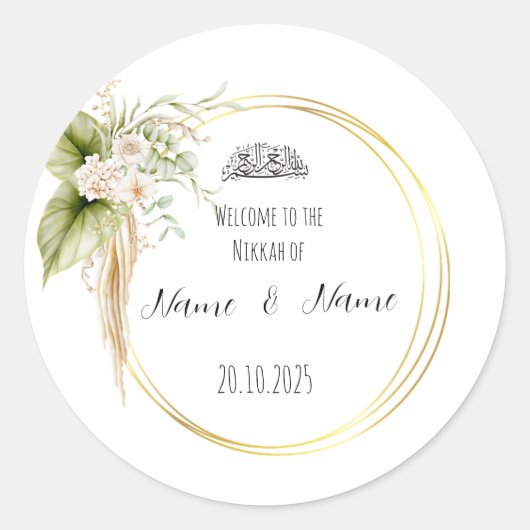 Floral Nikkah geeft de voorkeur aan stickers (Voorkant)