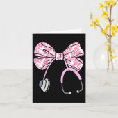 Floral Nk Coquette Bow Rn Nurse Stethoscope Nursin Kaart (Gele Bloem)