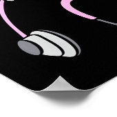 Floral Nk Coquette Bow Rn Nurse Stethoscope Nursin Poster (Hoek)