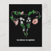 Floral No Uterus No Opinion Women's Rights Informatiekaartje (Achterkant)