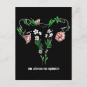 Floral No Uterus No Opinion Women's Rights Informatiekaartje (Voorkant)