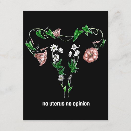 Floral No Uterus No Opinion Women's Rights Informatiekaartje (Voorkant)