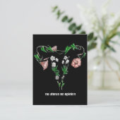 Floral No Uterus No Opinion Women's Rights Informatiekaartje (Staand voorkant)