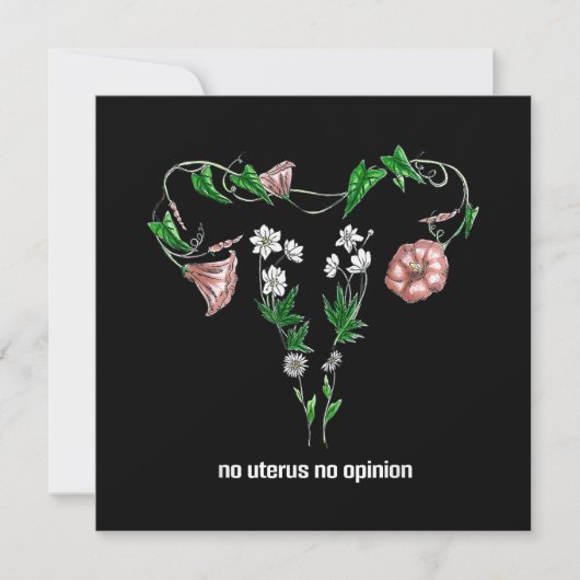 Floral No Uterus No Opinion Women's Rights Save The Date (Voorkant)