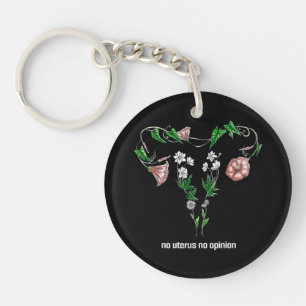 Floral No Uterus No Opinion Women's Rights Sleutelhanger