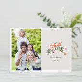 Floral Noel Holiday-fotokaarten Feestdagenkaart (Staand voorkant)