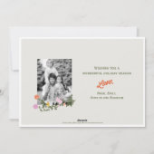 Floral Noel Holiday-fotokaarten Feestdagenkaart (Achterkant)