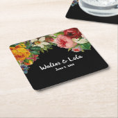 Floral Noir Kartonnen Onderzetters (Schuin)