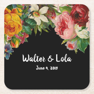 Floral Noir Kartonnen Onderzetters