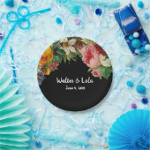 Floral Noir Papieren Bordje (Feest)