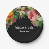 Floral Noir Papieren Bordje (Voorkant)