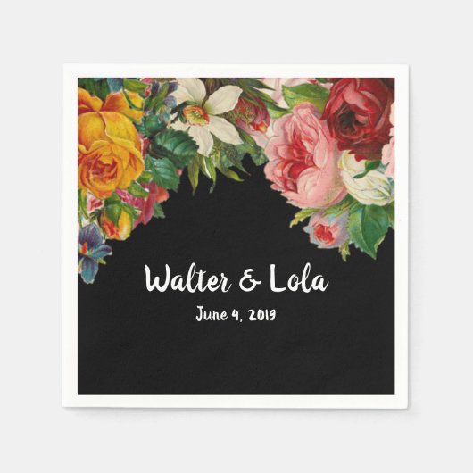 Floral Noir Servet (Voorkant)